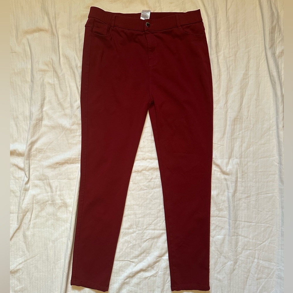 Burgundy Slim Fit Jeans
